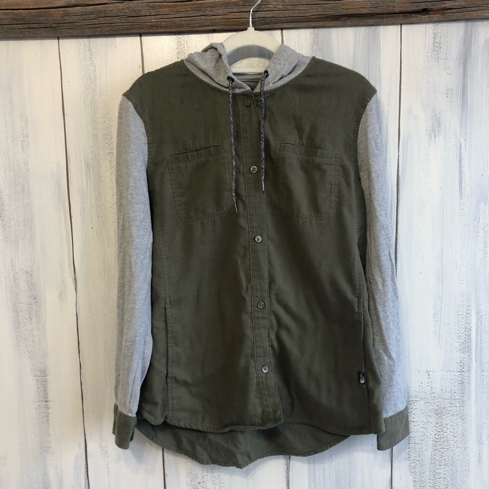 The North Face Olive Green and Gray Hoodie